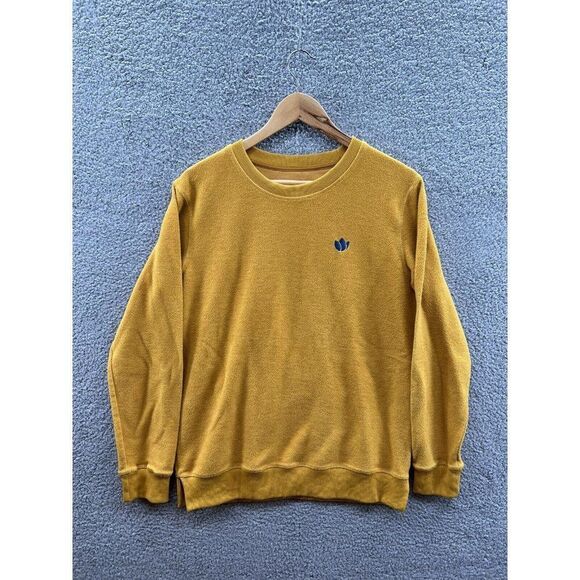Dutch Bros Adult Medium Dark Yellow Embroidered Tulip Long Sleeve Pullover EUC - Picture 1 of 5